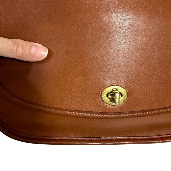 Vintage Coach CITY BAG Crossbody British Tan Leather Flap Messenger 9790 TURKEY - Picture 16 of 16